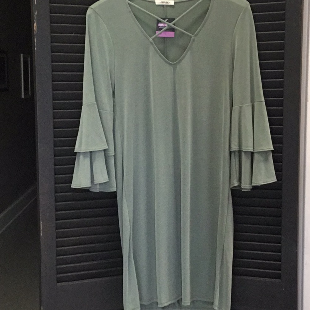 SOLD OUT***First Love NEW Boutique dress knit sage - Picture 2 of 4